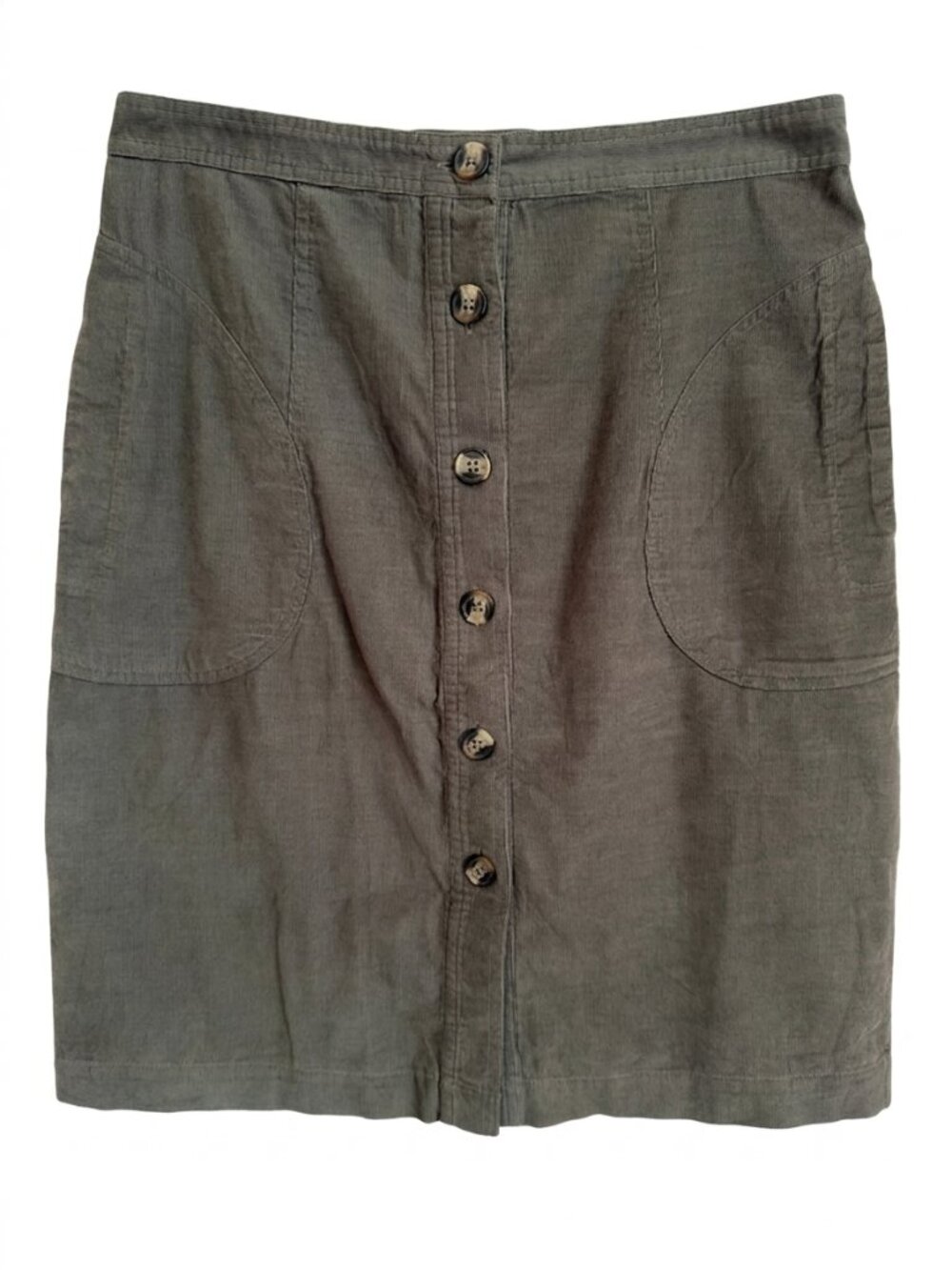 American Eagle Utility Skirt Size 6 Olive Button Front Cotton Academia Style